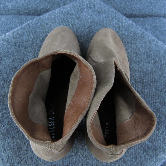 Chelsea Crew Brown Suede Ankle Boots Women 40 Heeled Pull On Stylish - Picture 6 of 9